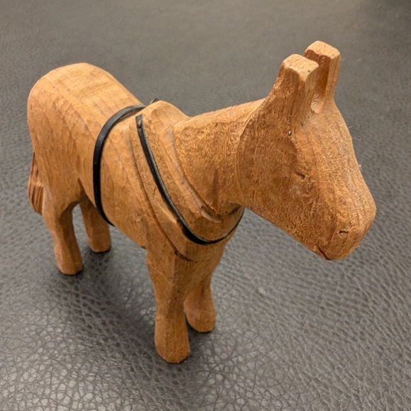 Vintage Hand Carved Wooden Donkey Mule Burro Figurine - Picture 5 of 9